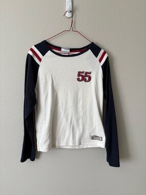 Disney Navy & Cream Raglan Long-Sleeve Top with Red '55' Patch